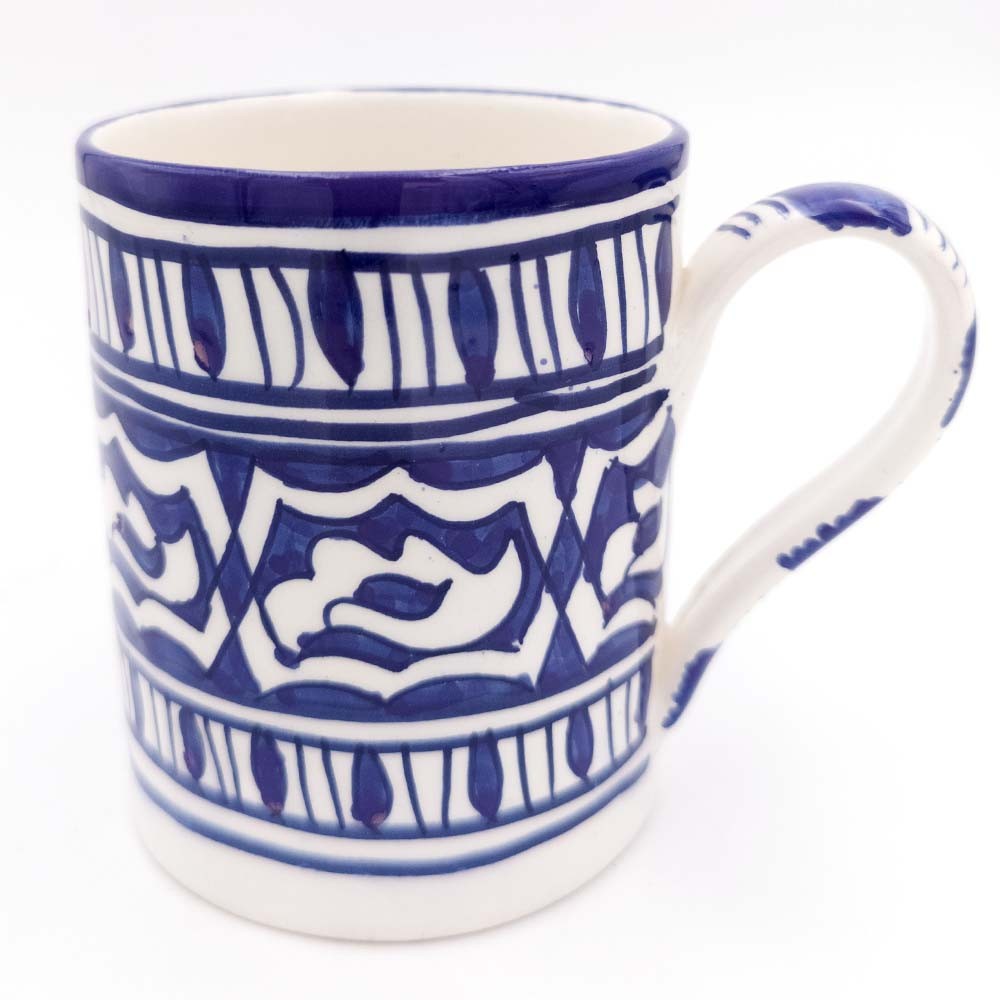 Taza Cerámica Fez Pintada a Mano Artesanía Marroquí - Modelo SAHNEINUN