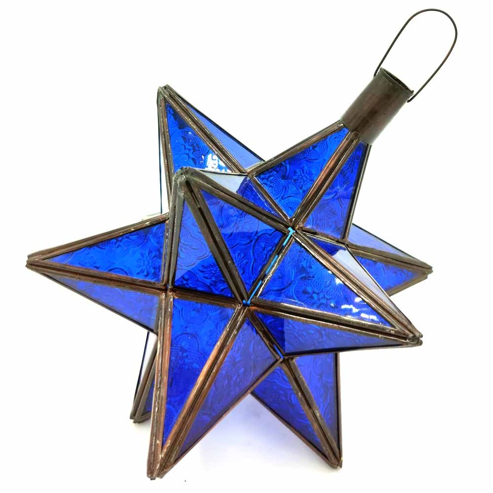 Lámpara Techo Estrella Andalusí - Artesanía Marroquí - Modelo Estrella Azrak