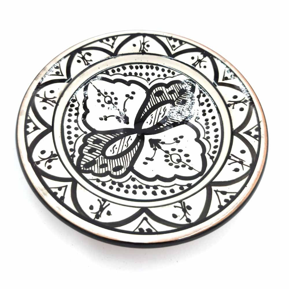 Plato Decorativo o de Mesa - Cerámica Andalusí Asfi - Artesanía Marroquí - Modelo Aswadein