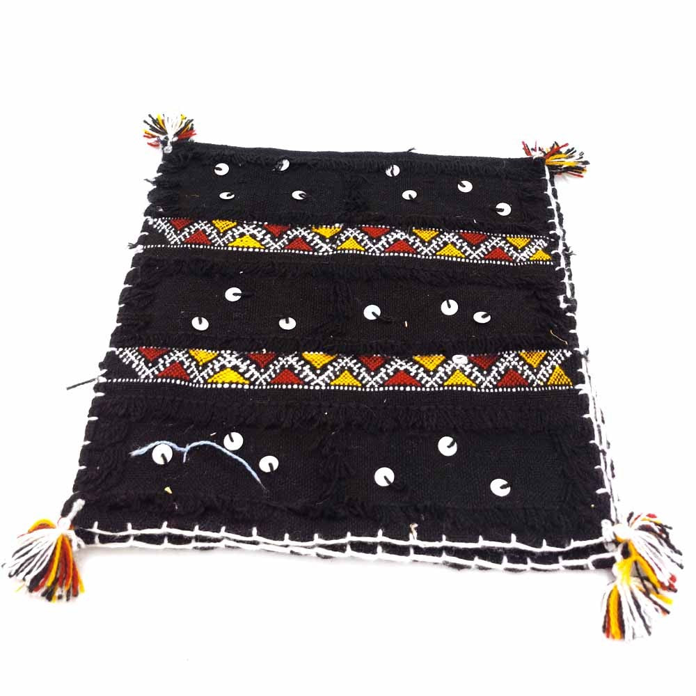 2 x Funda Cojín Bereber Artesanía Marroquí Negro Decoración Andalusí Bohemio 35cm x 35cm Modelo nº 6