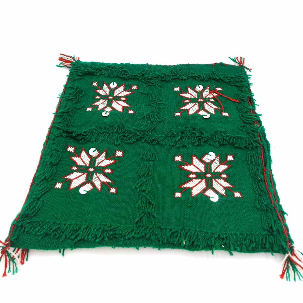 2 x Funda Cojín Bereber Artesanía Marroquí Verde Decoración Andalusí Bohemio 35cm x 35cm Modelo nº 7