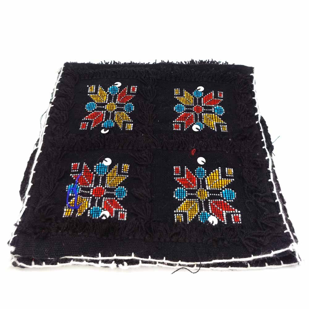 2 x Funda Cojín Bereber Artesanía Marroquí Negro Decoración Andalusí Bohemio 35cm x 35cm Modelo nº 8