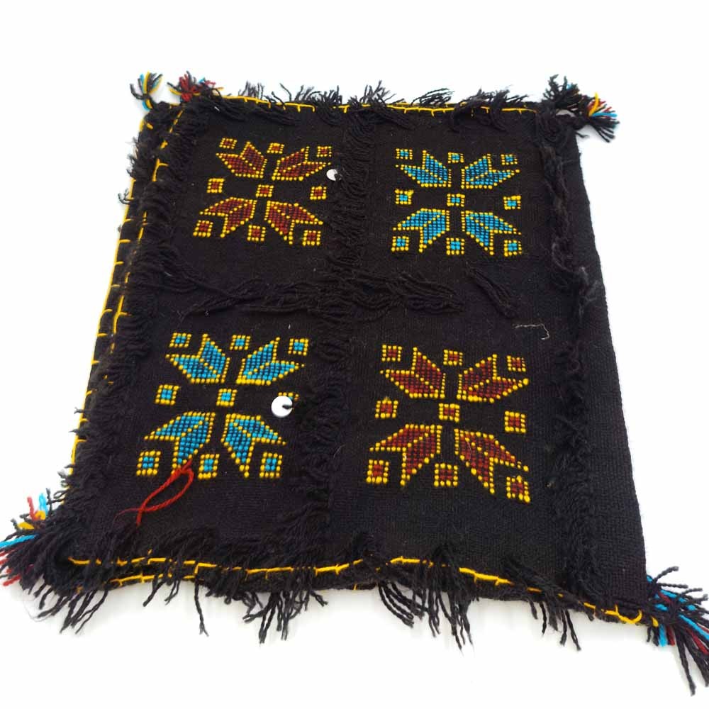 2 x Funda Cojín Bereber Artesanía Marroquí Negro Decoración Andalusí Bohemio 35cm x 35cm Modelo nº 10