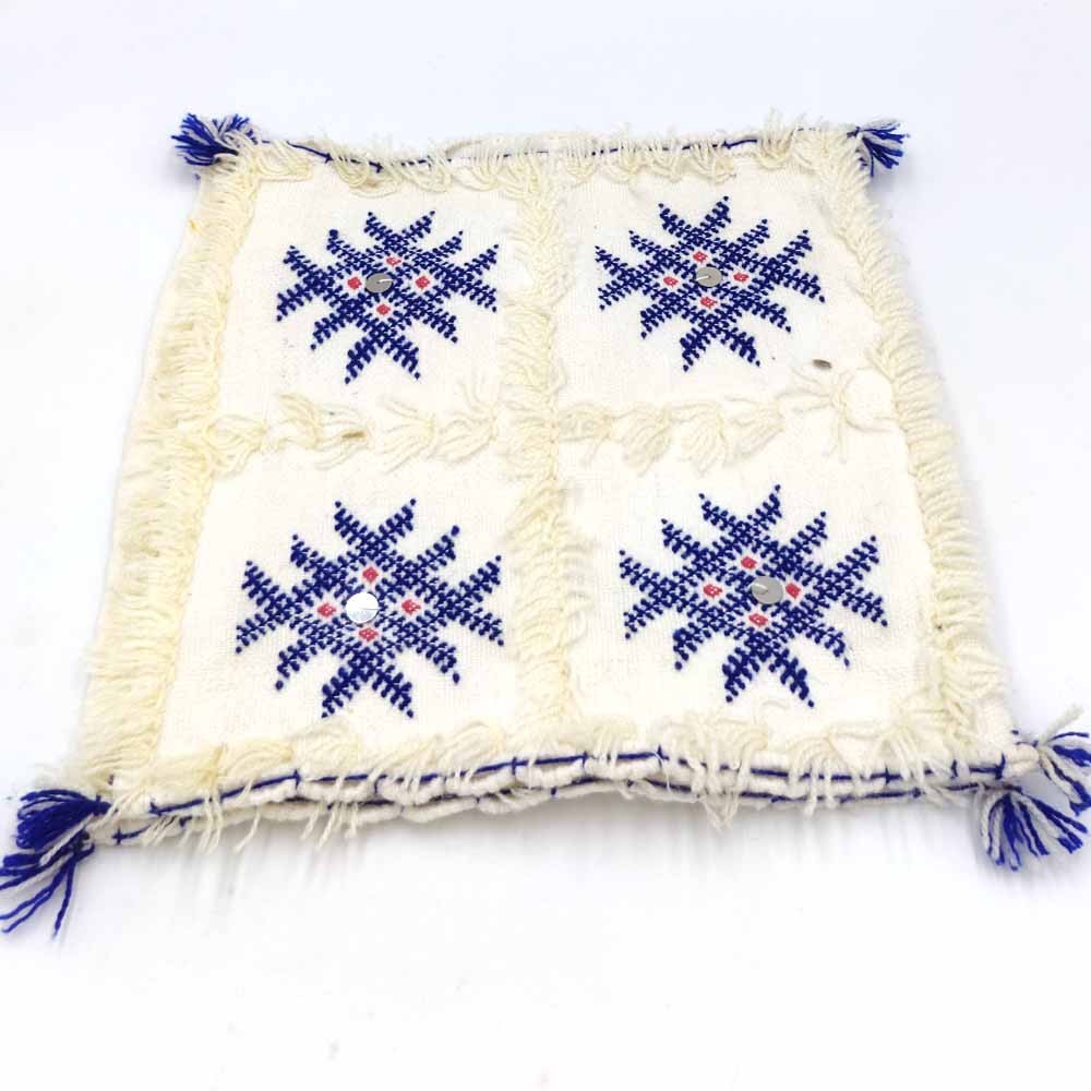 2 x Funda Cojín Bereber Artesanía Marroquí Blanco Decoración Andalusí Bohemio 35cm x 35cm Modelo nº12