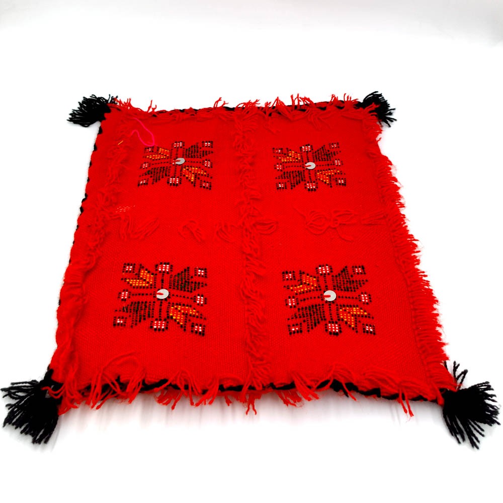 2 x Funda Cojín Bereber Artesanía Marroquí Rojo Decoración Andalusí Bohemio 40cm x 40cm Modelo nº18