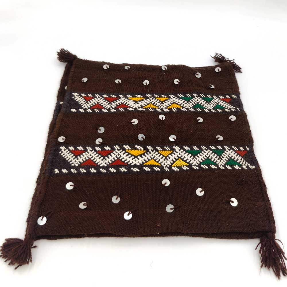 2 x Funda Cojín Bereber Artesanía Marroquí Marrón Decoración Andalusí Bohemio 35cm x 35cm Modelo nº23