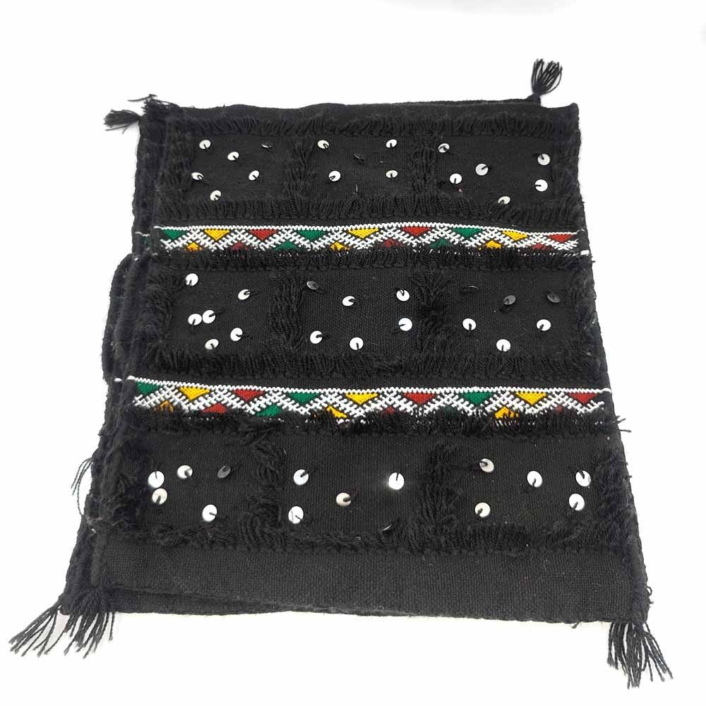 2 x Funda Cojín Bereber Artesanía Marroquí Negro Decoración Andalusí Bohemio 45cm x 45cm Modelo nº2