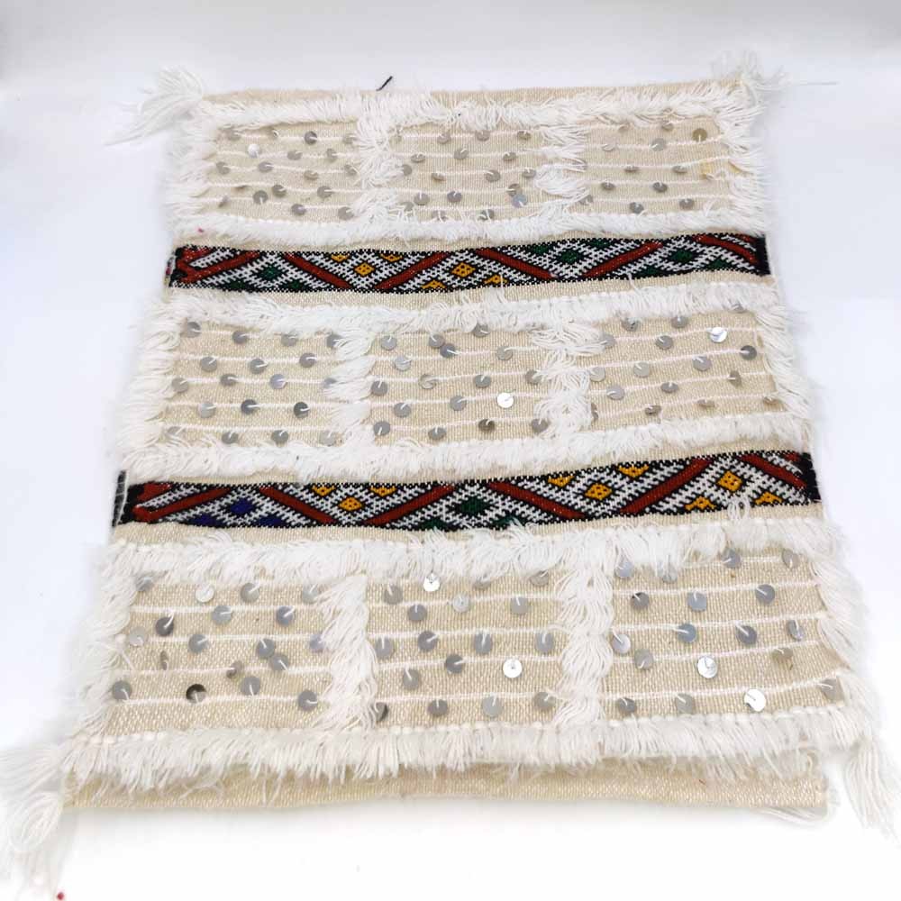 2 x Funda Cojín Bereber Artesanía Marroquí Beige Decoración Andalusí Bohemio 50cm x 50cm Modelo nº3