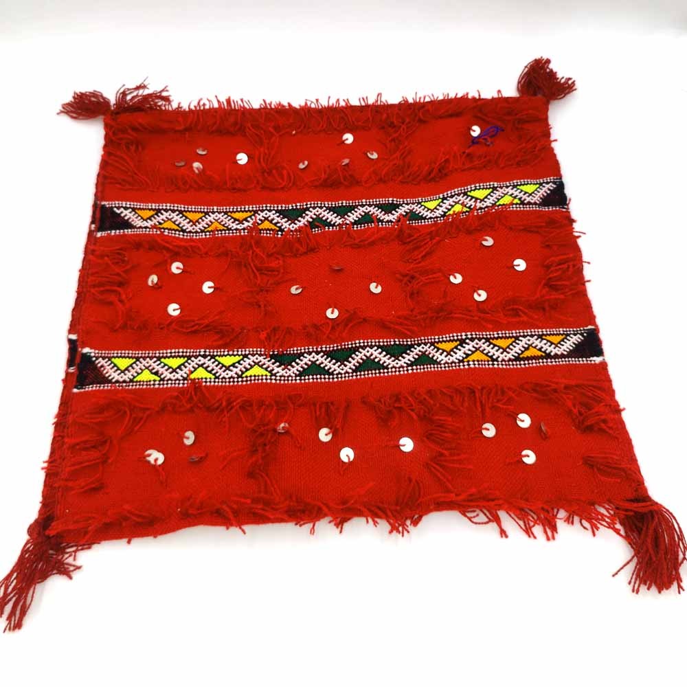 2 x Funda Cojín Bereber Artesanía Marroquí Rojo Decoración Andalusí Bohemio 50cm x 50cm Modelo nº5