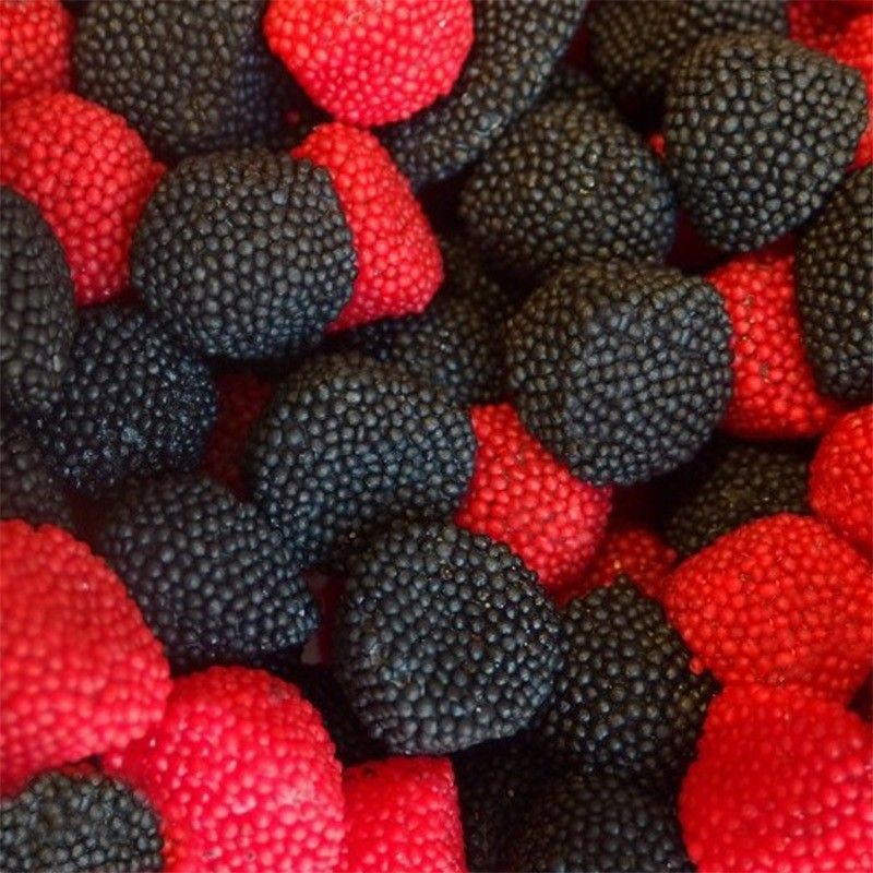 Moras y Frambuesas - Golosinas Halal - Sin Gluten y 0% Grasa - Fini - 90 gr