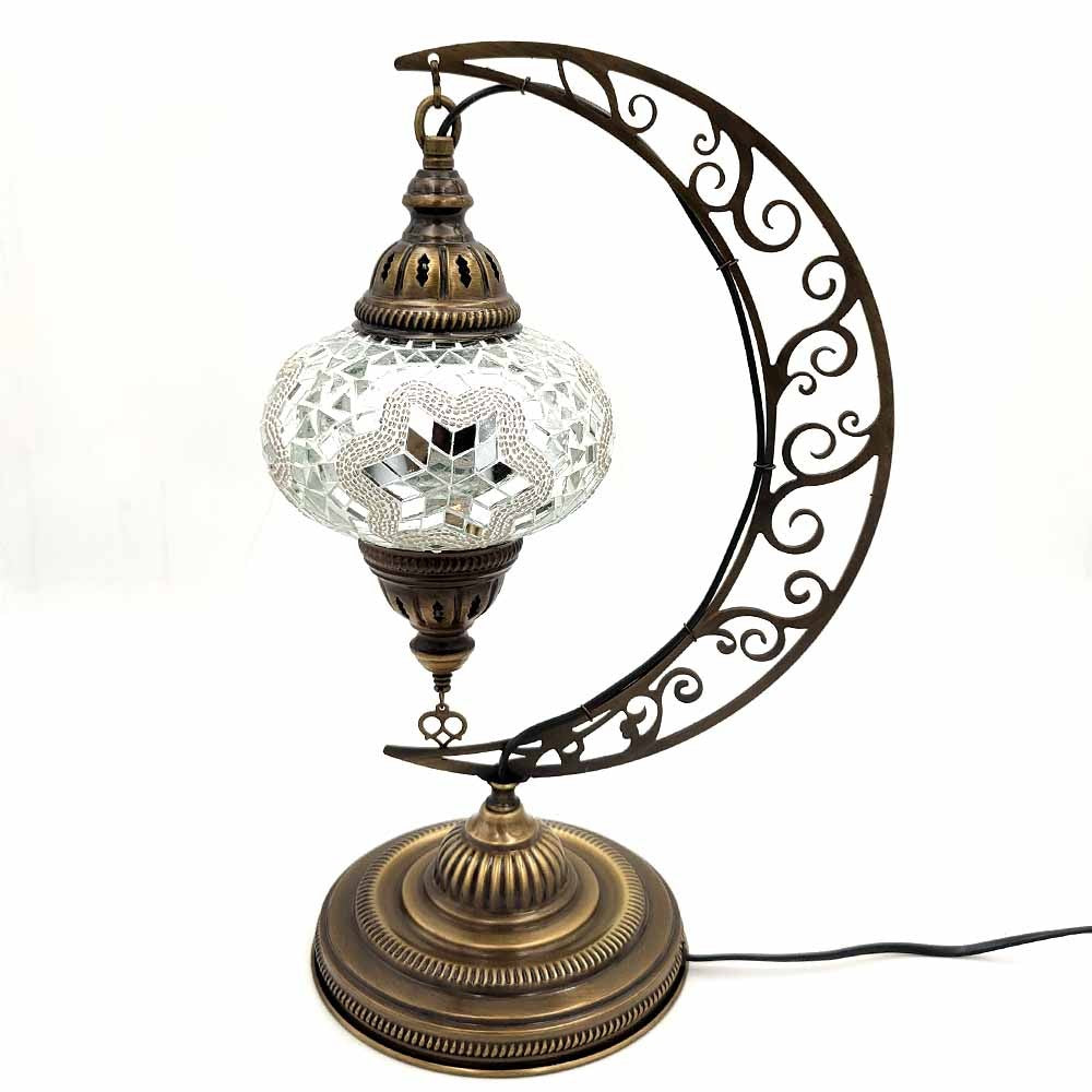 Lampara Luna y Estrella Turca de Sobremesa - Decoración Andalusí - Globo nº 3 - Modelo Hilal