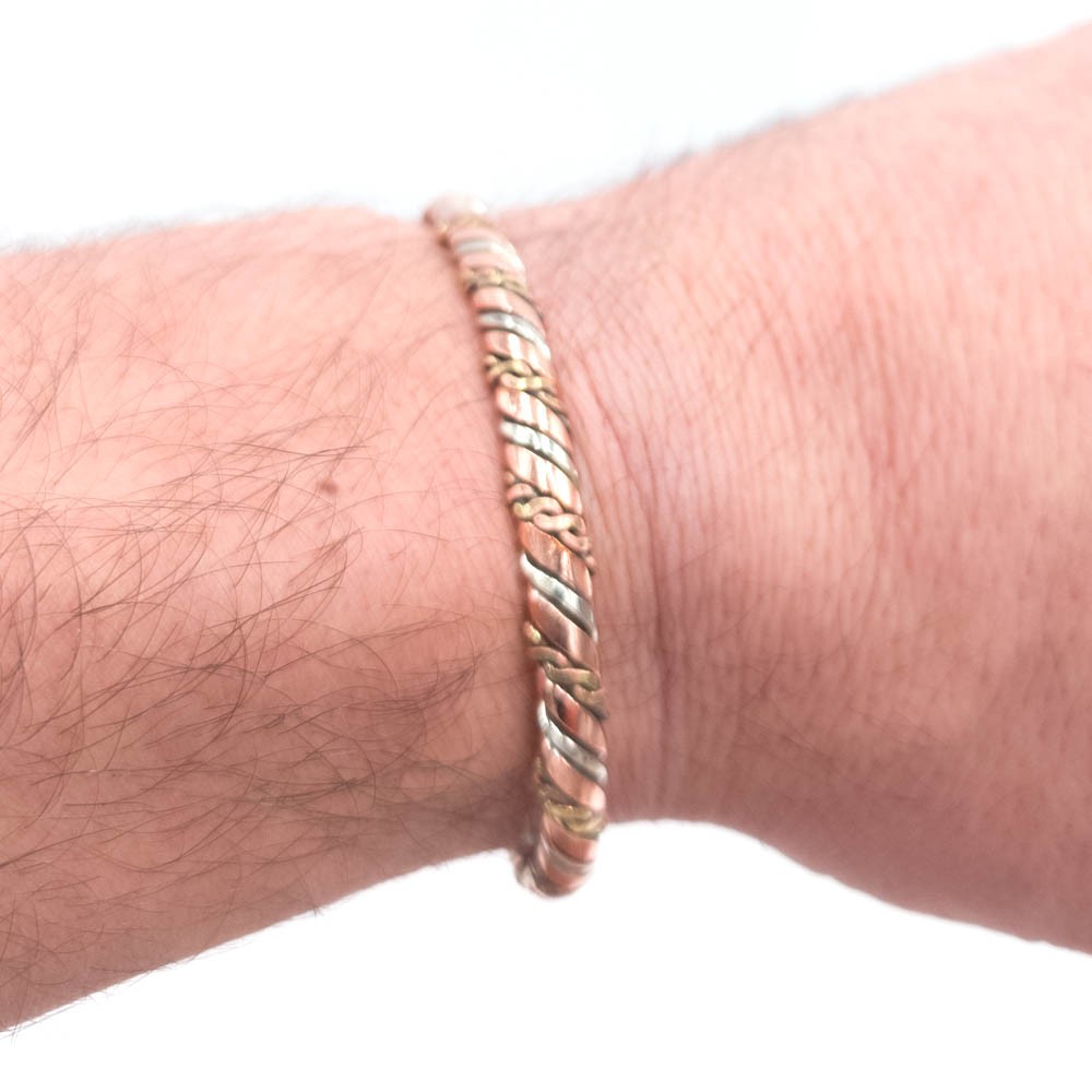 Pulsera Brazalete de Cobre y latón Artesanía Marroquí Curativo Preventivo Artritis Modelo 7