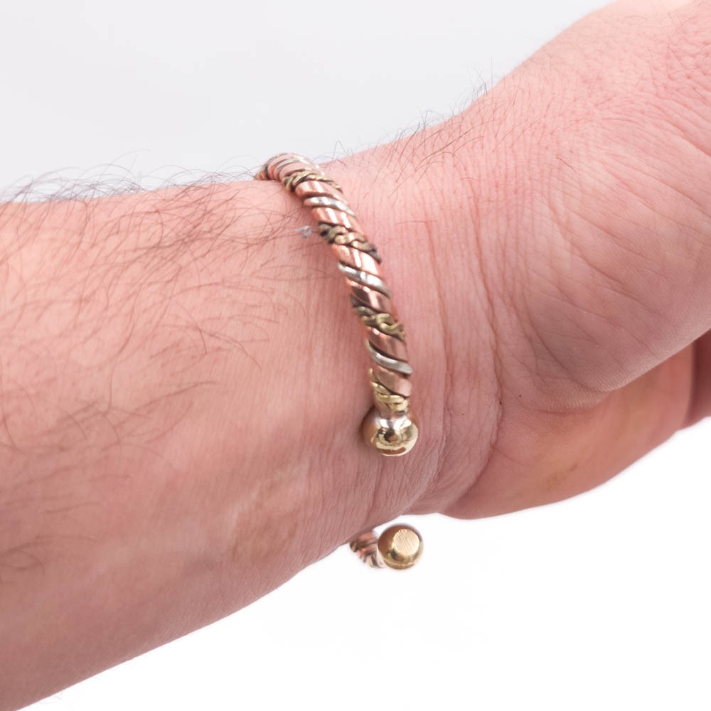 Pulsera Brazalete de Cobre y latón Artesanía Marroquí Curativo Preventivo Artritis Modelo 7