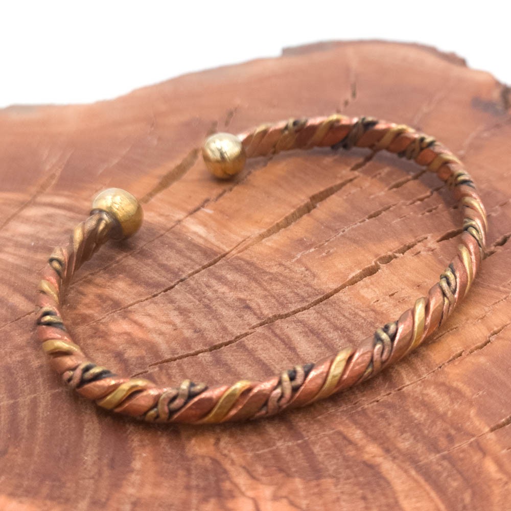 Pulsera Brazalete de Cobre y latón Artesanía Marroquí Curativo Preventivo Artritis Modelo 10