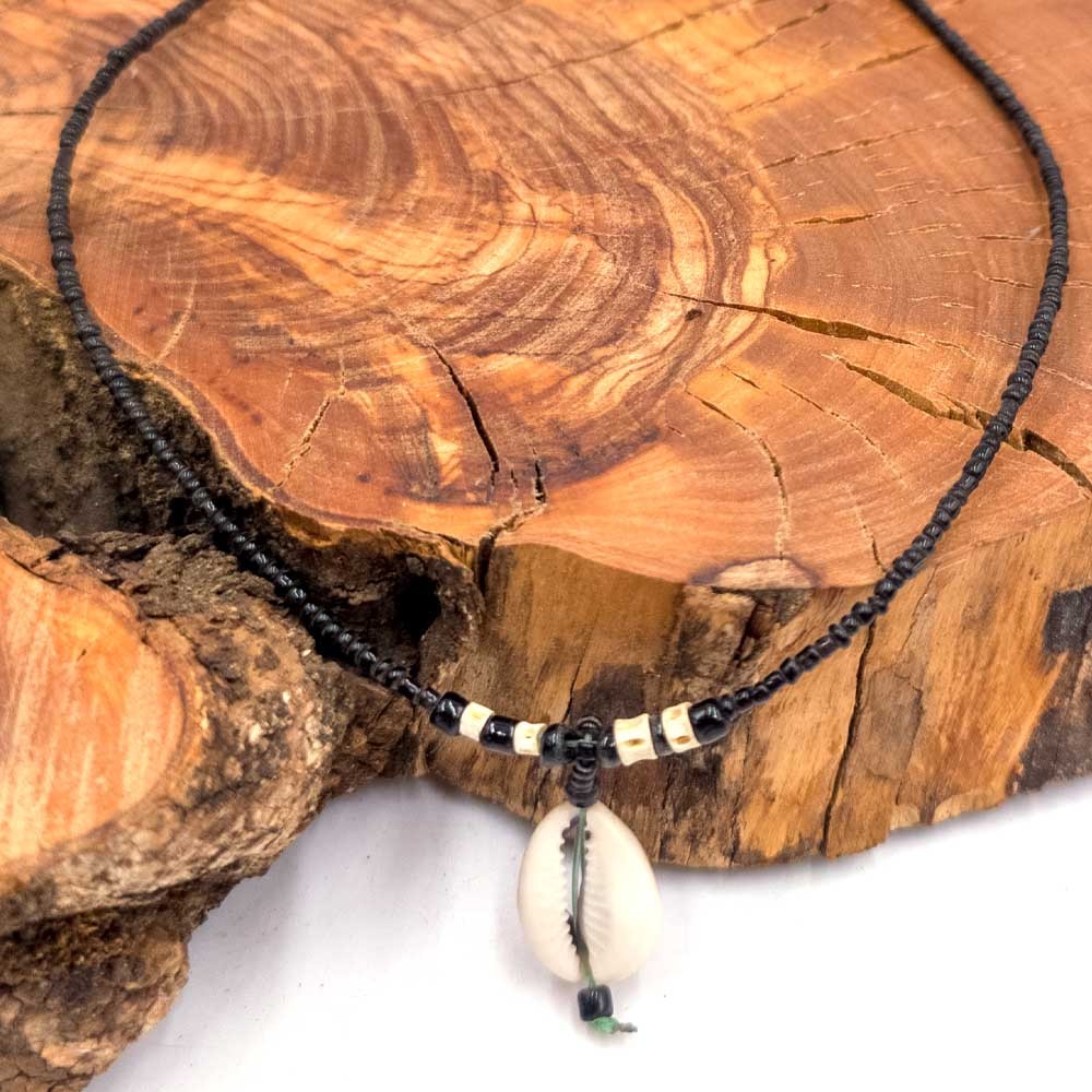 Colgante Collar Africano Concha Cowrie Cauri Modelo Limbat