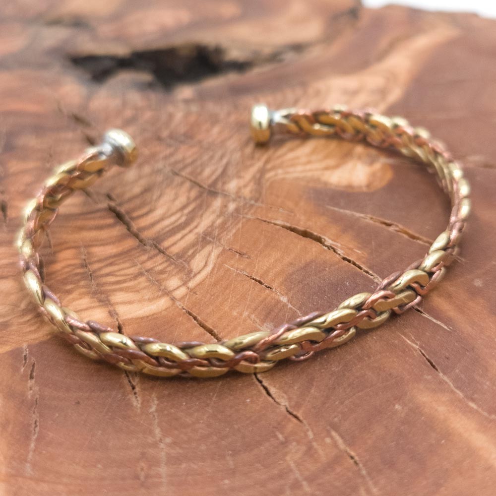 Pulsera Brazalete de Cobre y latón Curativo Preventivo Artritis Modelo 24