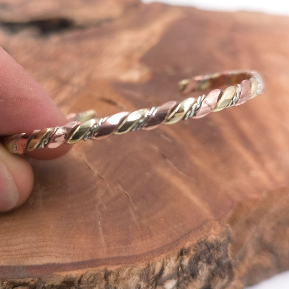 Pulsera Brazalete de Cobre y latón Curativo Preventivo Artritis Modelo 31