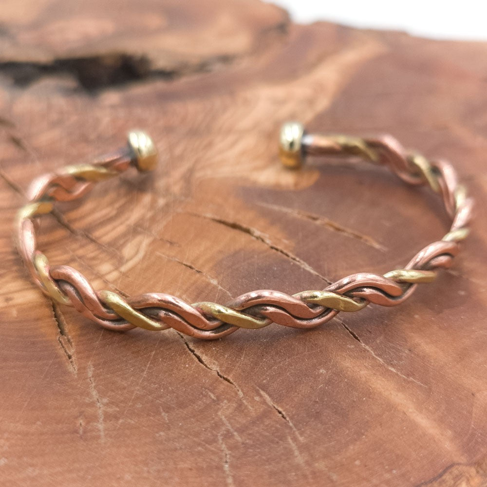 Pulsera Brazalete de Cobre y latón Curativo Preventivo Artritis Modelo 36