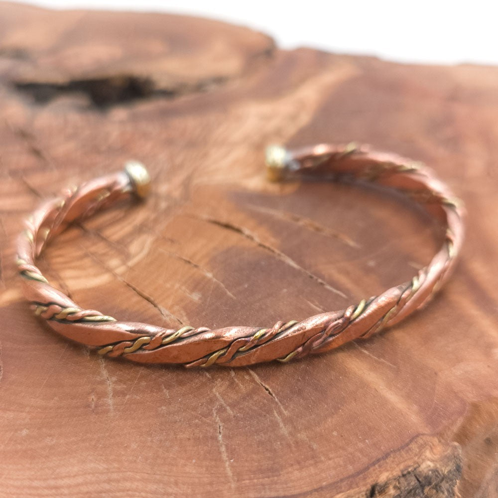 Pulsera Brazalete de Cobre y latón Curativo Preventivo Artritis Modelo 37