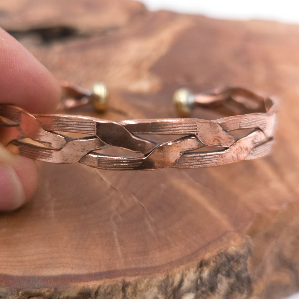 Pulsera Brazalete Unisex de Cobre y latón Curativo Preventivo Artritis Modelo 40