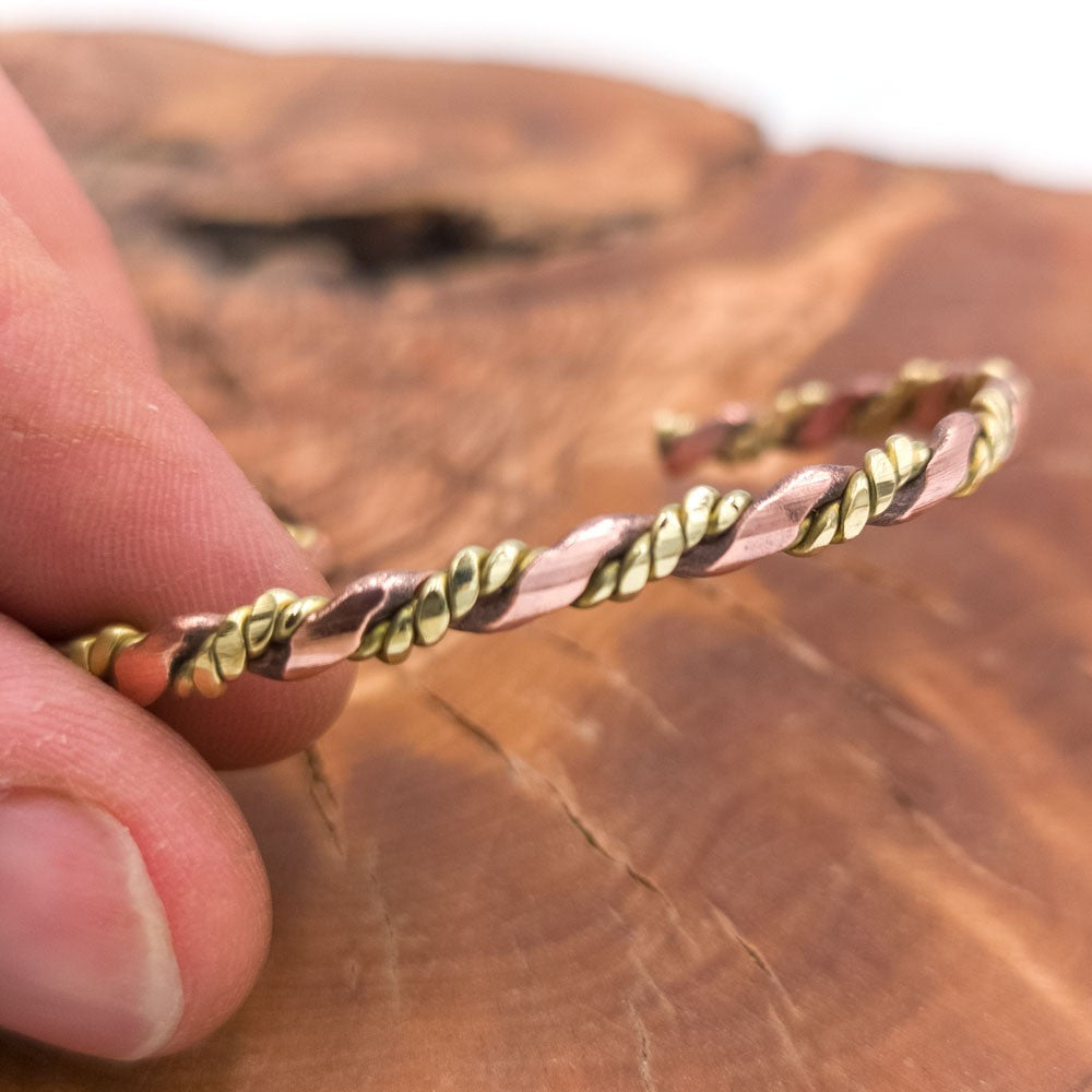 Pulsera Brazalete Unisex de Cobre y latón Curativo Preventivo Artritis Modelo 55