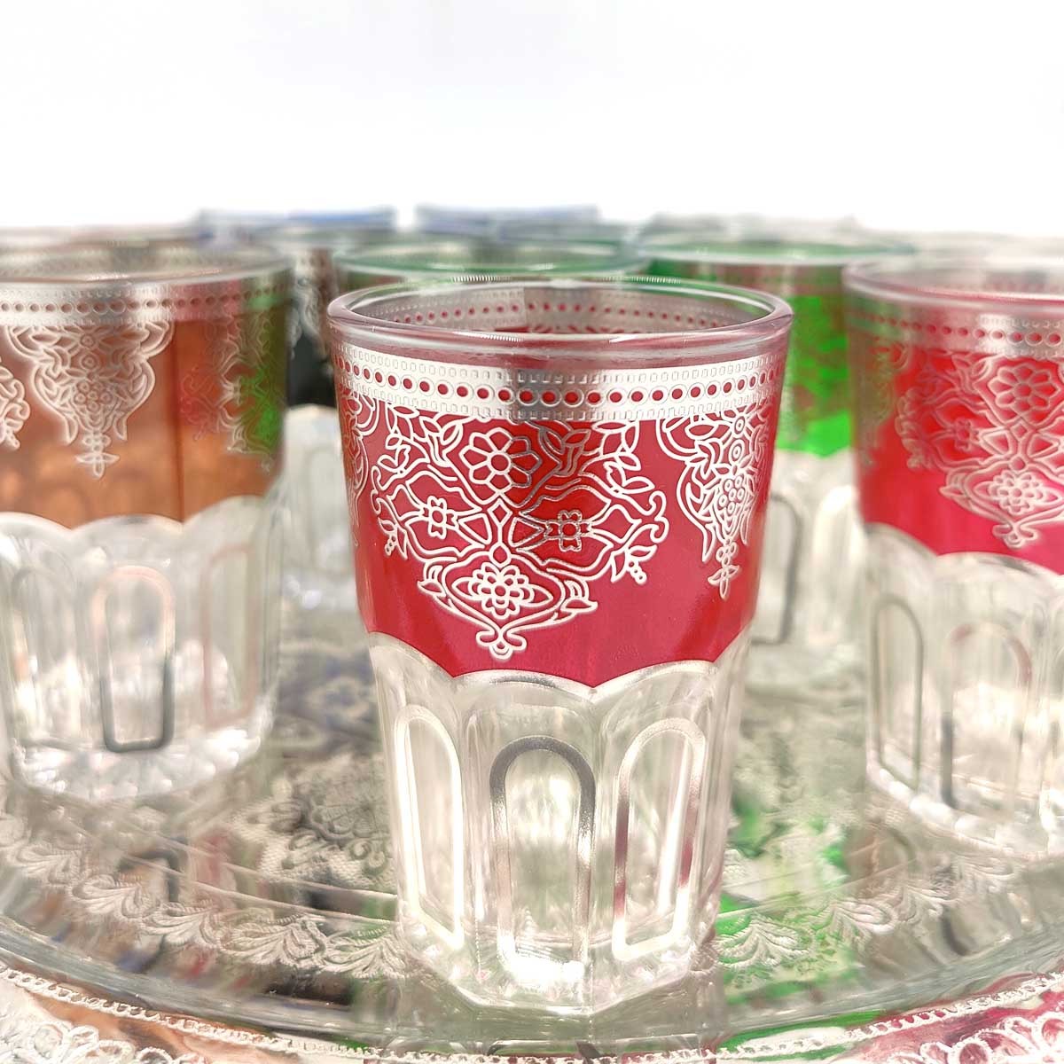 Juego 12 Vasos te Moruno Grandes - Decoración Andalusí - Modelo Qalea 180ml