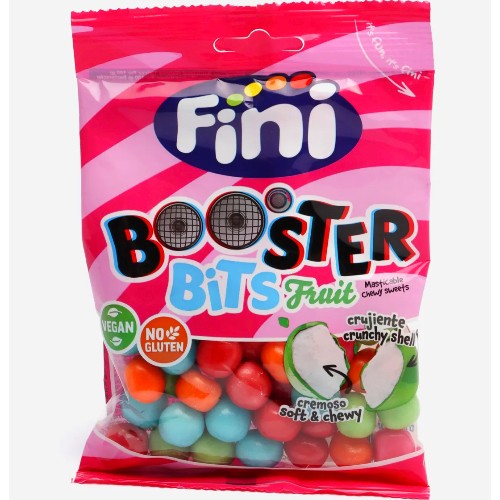 Booster Bits Fruit - Golosinas Halal - Sin Gluten y 0% Grasa - Fini - 90 gr