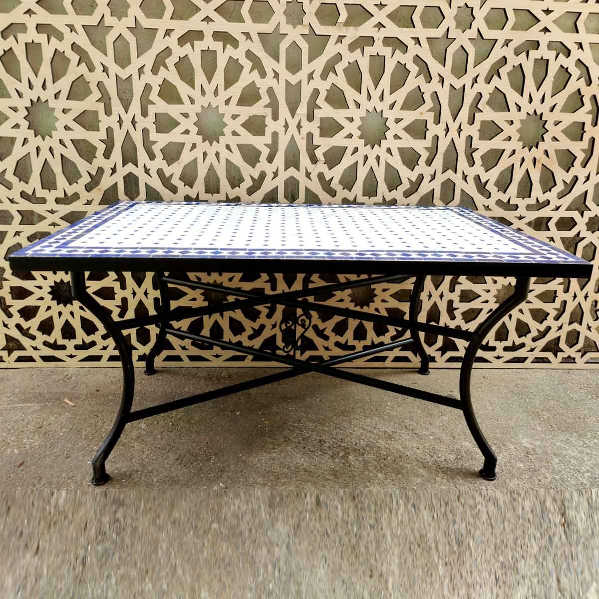 Mesa Mosaico Exterior Jardin Terraza Baja Chill out Artesanía marroquí Decoración Hogar Andalusí Modelo Aadi Zarka