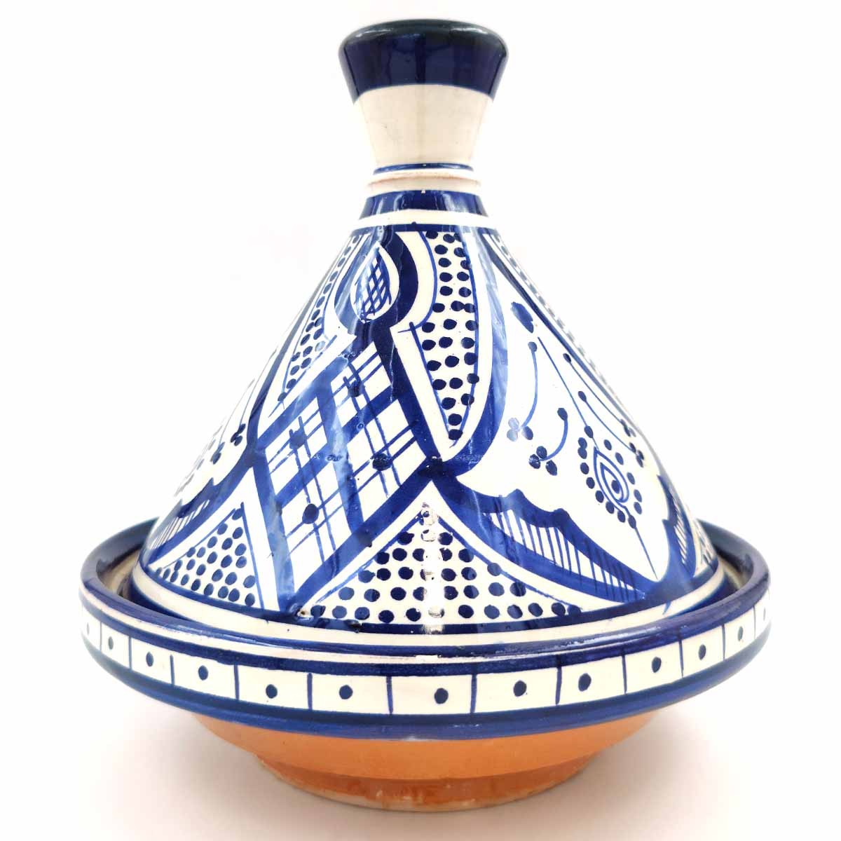Tajin Marroquí de Cerámica Pintada - Artesanía Asfi Modelo Tetuan Kabir: ¡Auténtico y Exquisito!