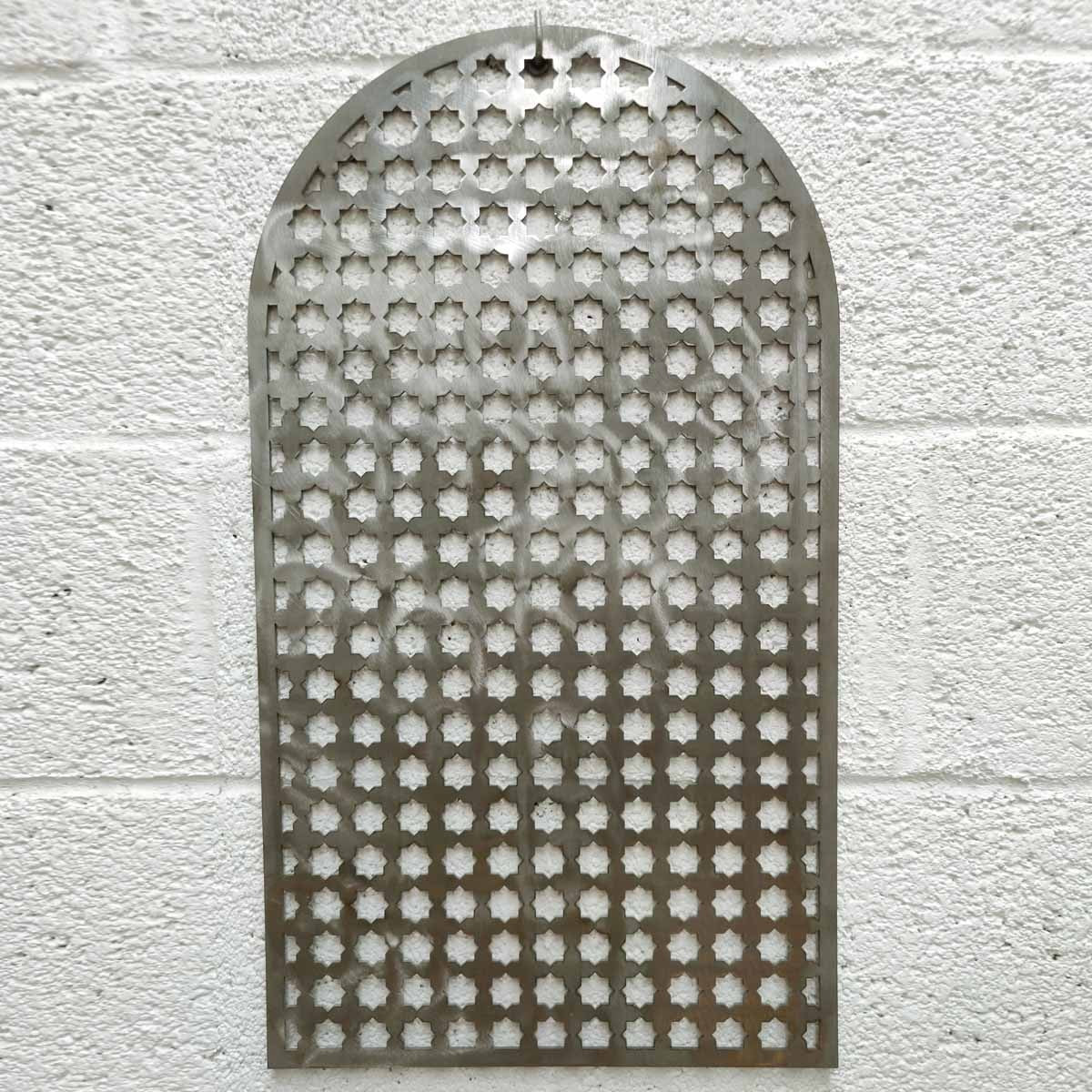 Ventana Árabe - Celosía Metal Árabe Modelo Naafila Abiad - 60 x 34 cm - Metal de 3 mm