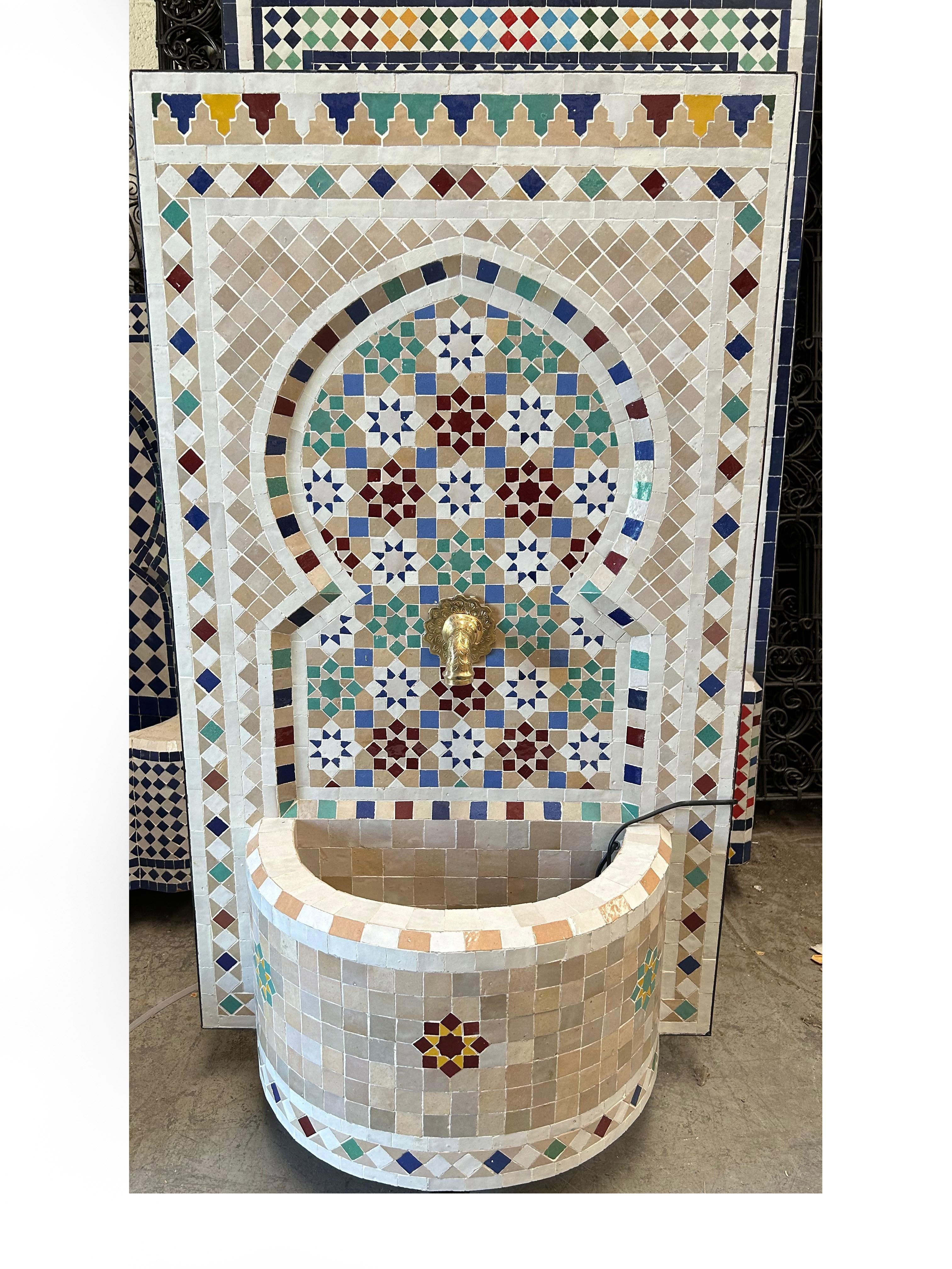 Fuente Mosaico Artesanal de Fez - Elegancia Tradicional para tu Espacio - 100 x 60 cm - Modelo DAR MULAWAN
