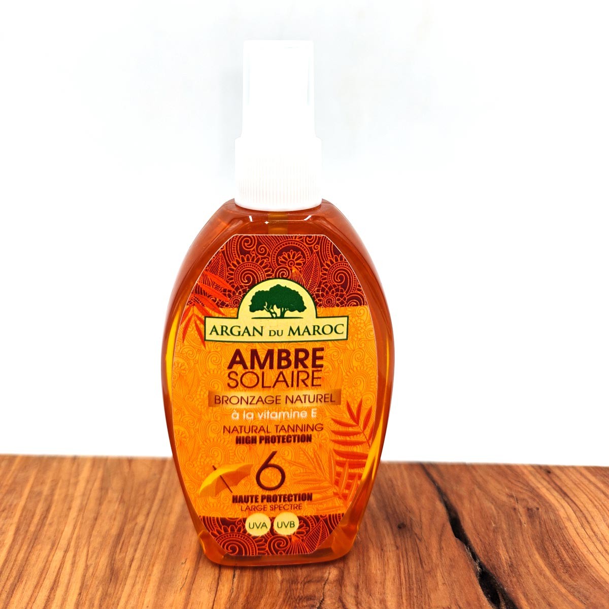Aceite Bronceador Protector Solar de Argan Du Maroc Ambre Solaire SPF 6 - Bronceado Natural y Protección Alta