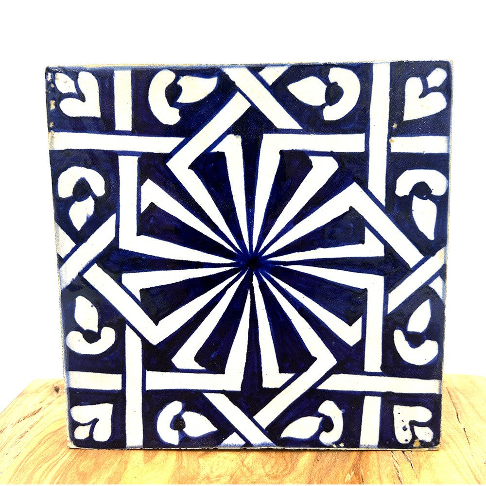 Azulejo Andalusí Zellige AZUL Nazari 15x15 cm - Artesanal - Modelo 94