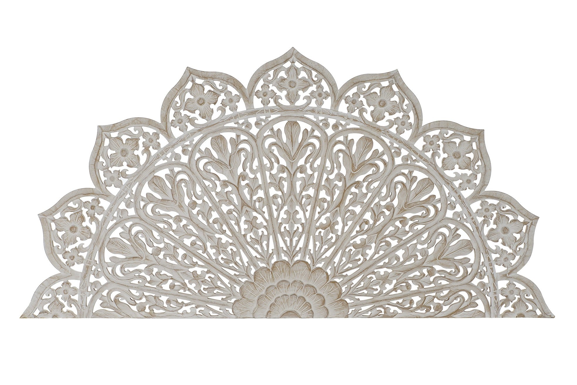 Cabecero de Cama Modelo Mandala - Madera de Mango y MDF Natural 182x2x90 cm