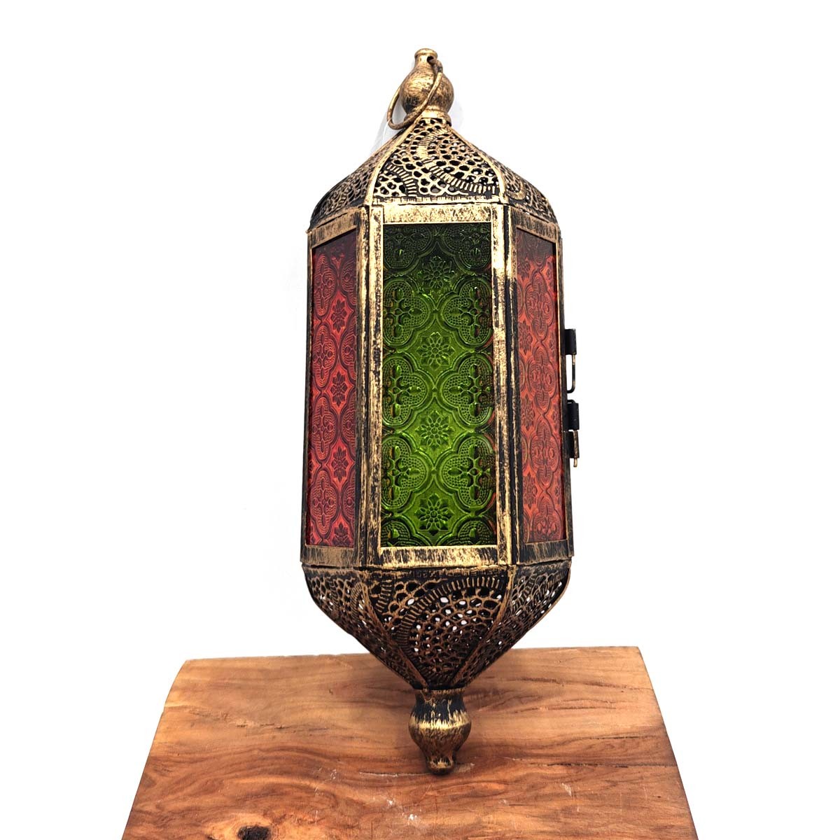 Farolillo Árabe Calado - Dorado Envejecido-36 cm x 14 cm - Modelo Musbah