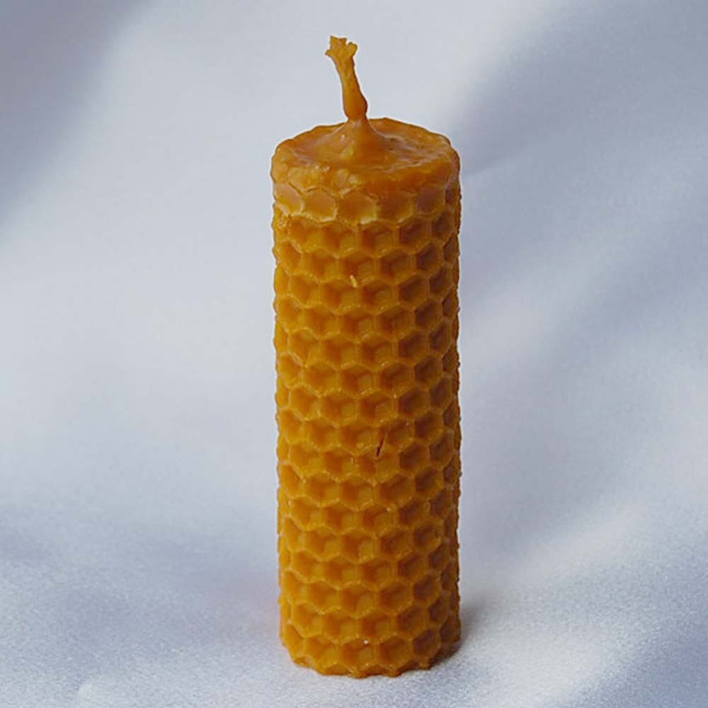 Vela Artesana Redonda de Cera Virgen de Abeja - 8.5 x 3 cm
