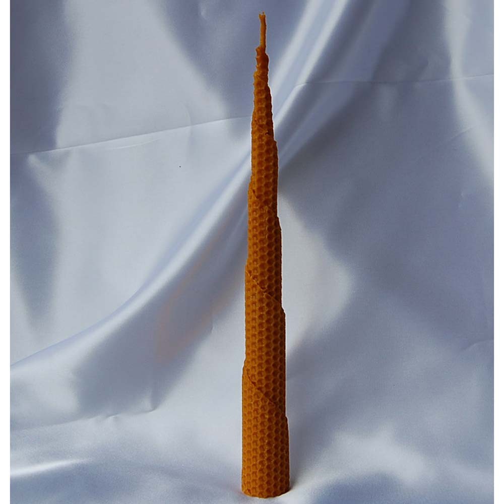 Vela Artesana Torre de Babel - Cera Virgen de Abeja - 30 x 3 cm