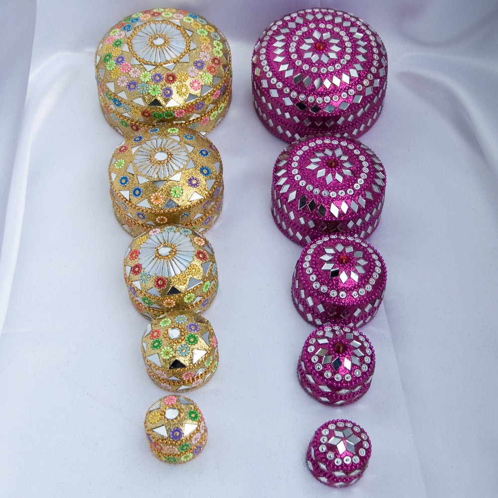 Juego 5 Cajitas Brillantes-Varios Colores y Modelos -Muy Bonitas