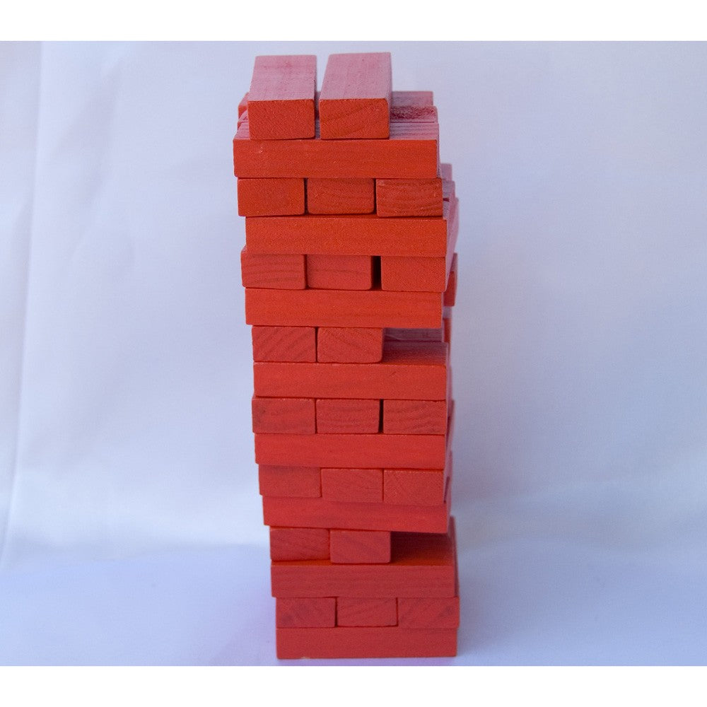 Puzzle Madera Torre Roja - Ingenio - Jenga - Rompecabezas -15 cm