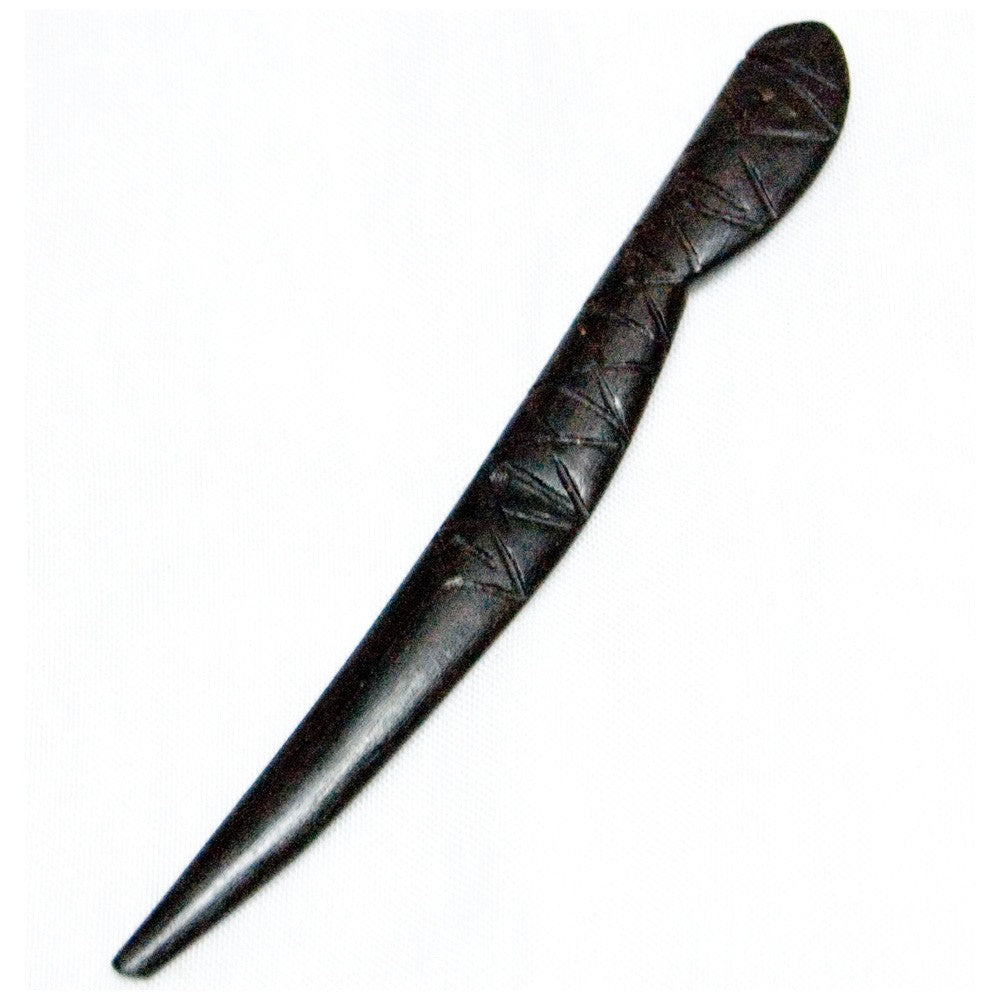 Horquilla Pelo Pequeña - Madera Ebano - Africa - Grabada
