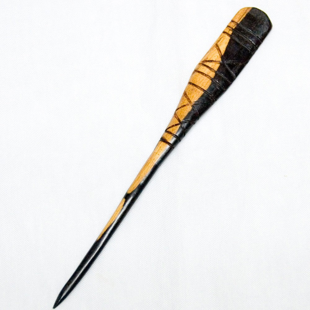 Horquilla Pelo Mediana - Madera Ebano - Africa - Grabada