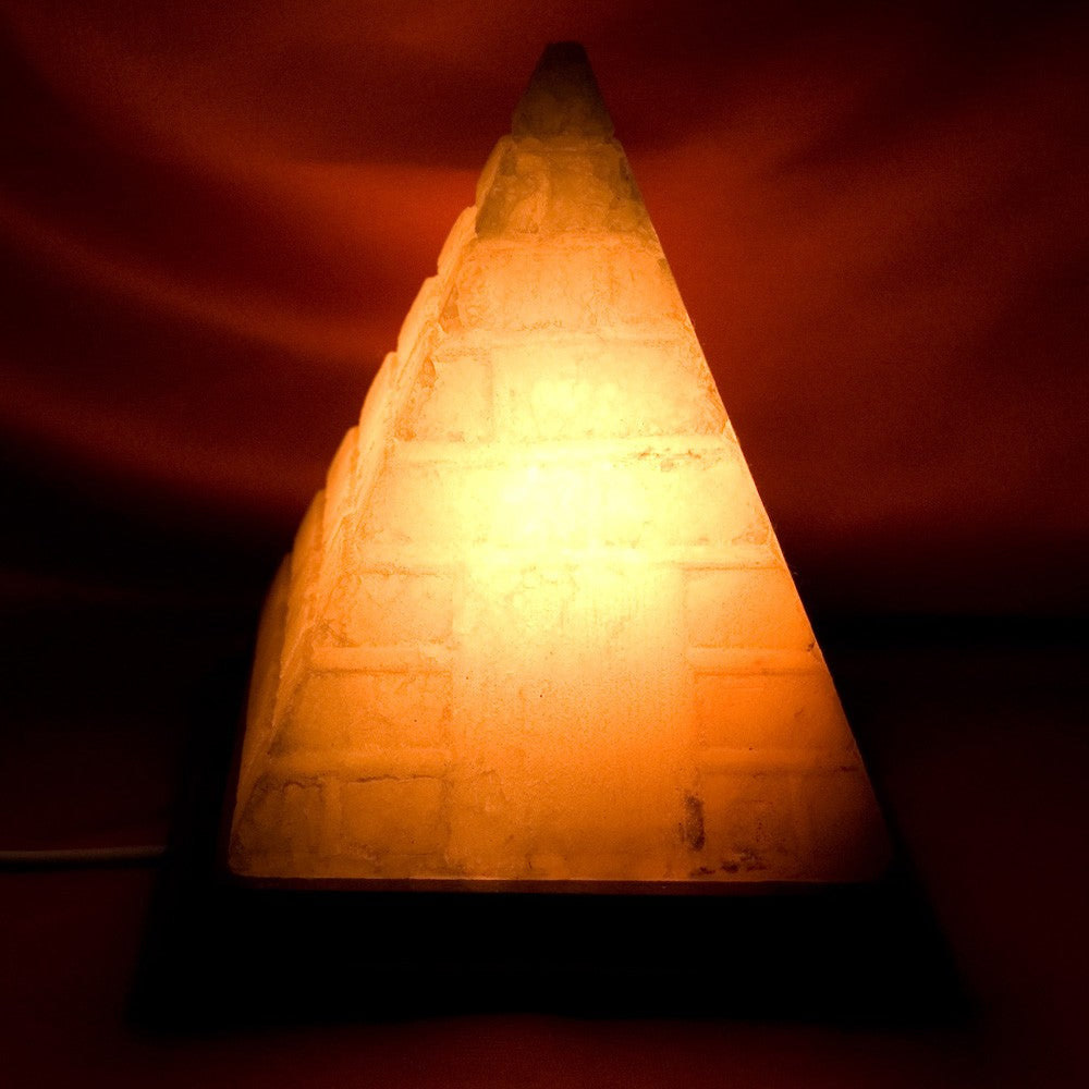 Lámpara Piramide Grabada - Natural - Himalaya - NOVEDAD