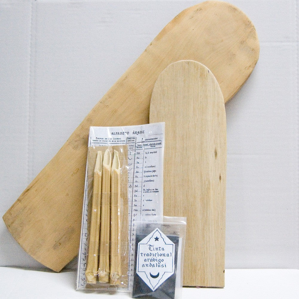 Pack Escritura Arabe - Tabla Madera -  Kalam y Tinta