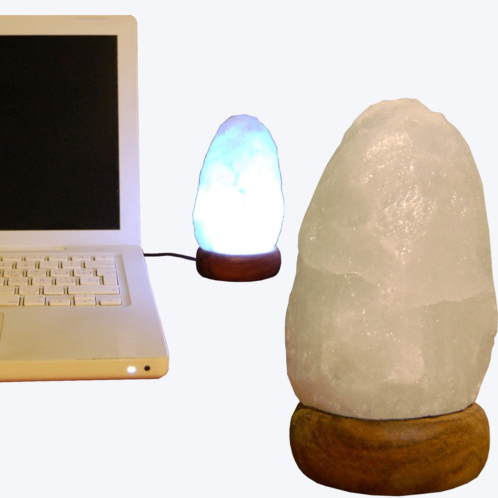 Mini Lámpara USB Sal Blanca Natural del Himalaya -Varios Colores