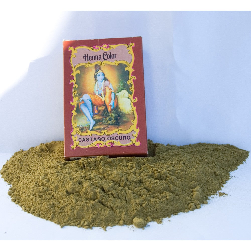 Henna Natural Teñir Pelo - Castaño Oscuro - Radhe Shyam - 100 gr