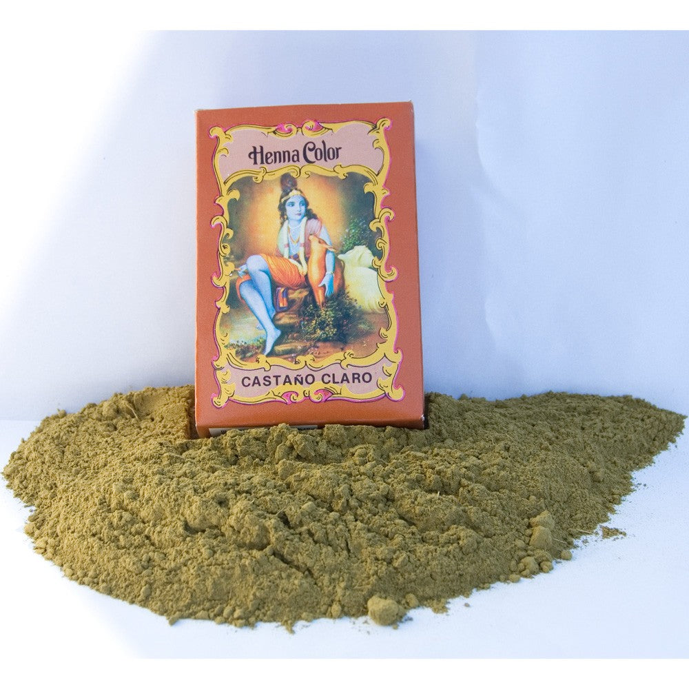 Henna Natural Teñir Pelo - Castaño Claro - Radhe Shyam - 100 gr