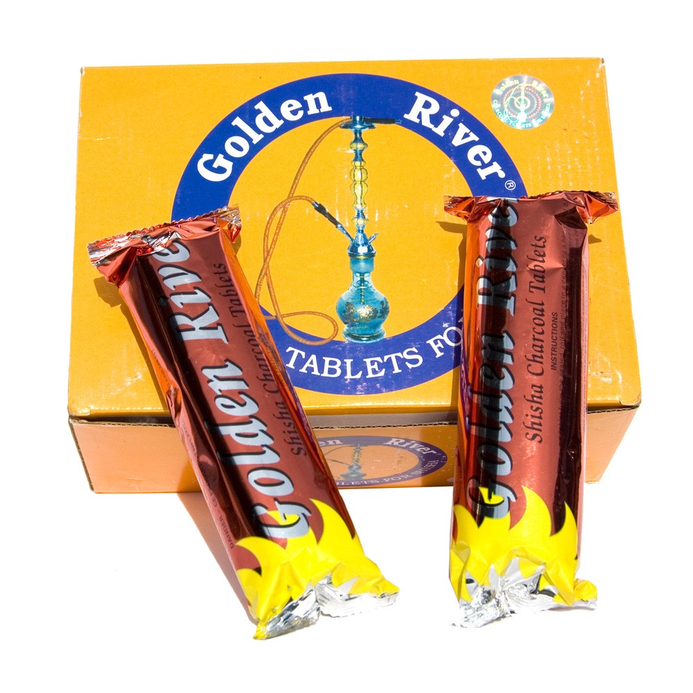 Carbón Profesional Grande- 40mm -Golden  River - Ideal Cachimbas