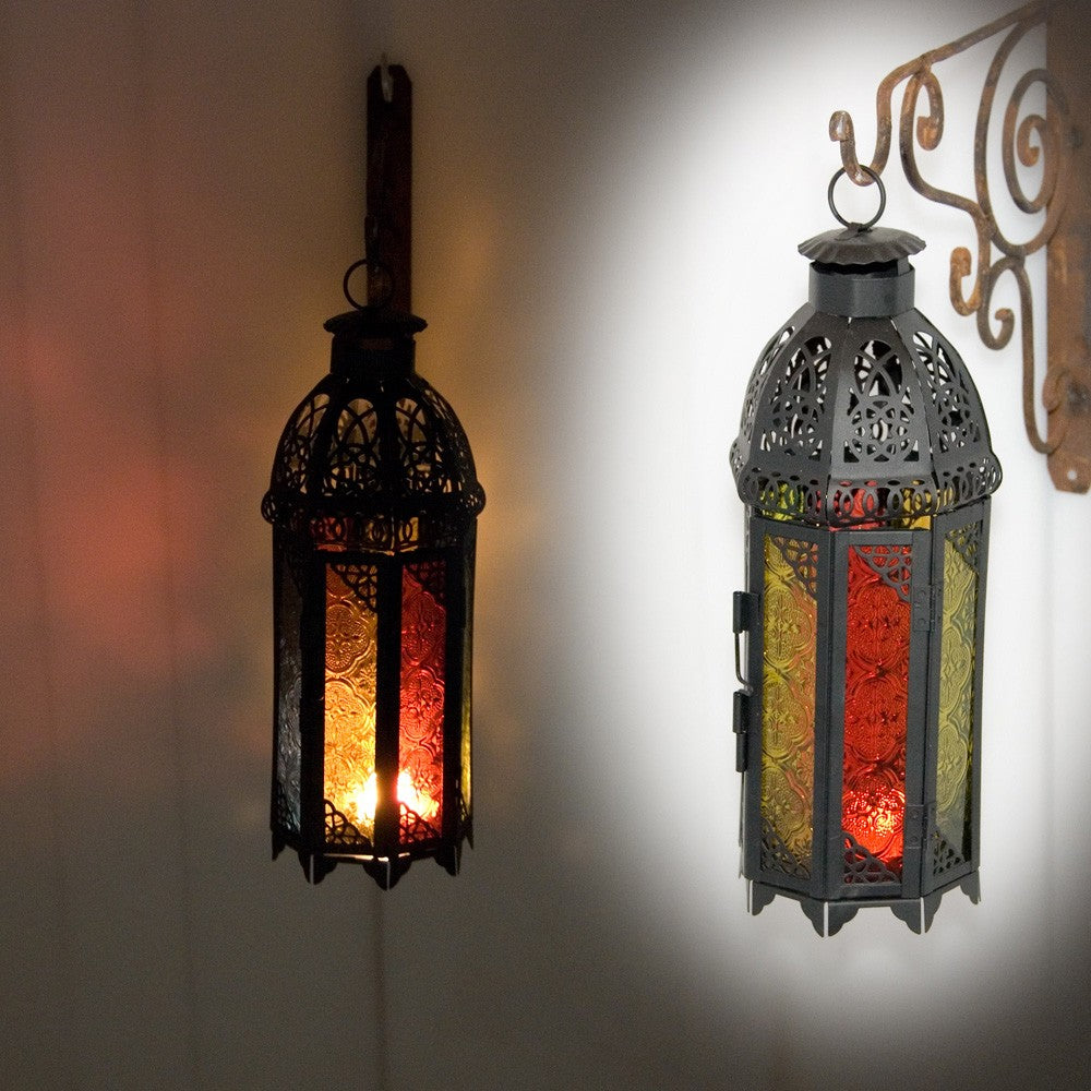 Farol Vela Octogonal  -  Calado Arabe - Multicolor