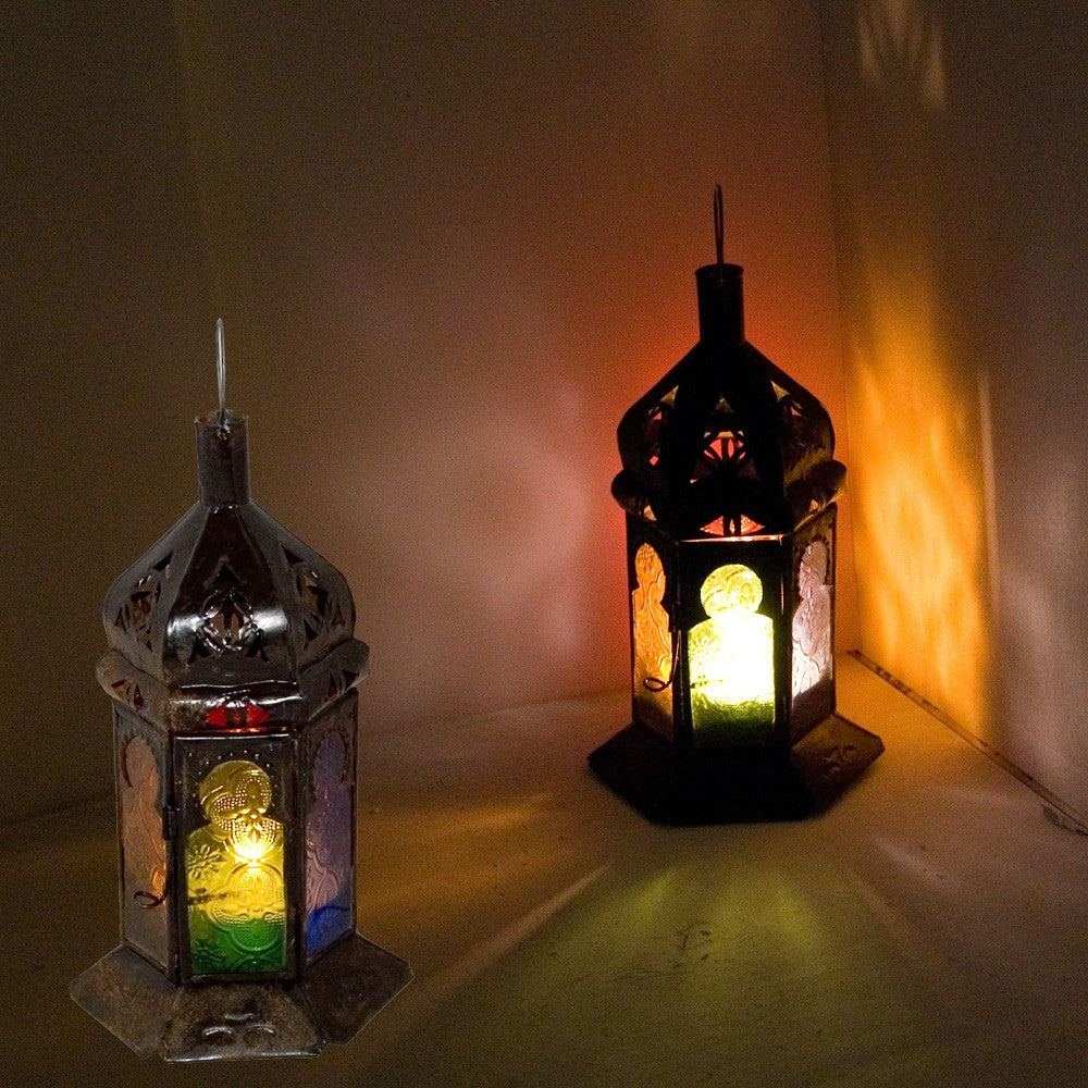 Farol - Hexagonal - Multicolor - Diseño Arco - 25 cm