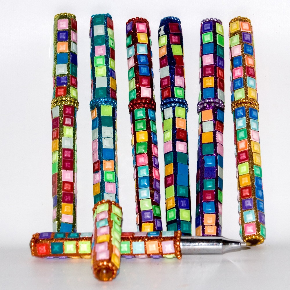 Boligrafo Espejitos - Varios Colores - 12 cm - Cuadros